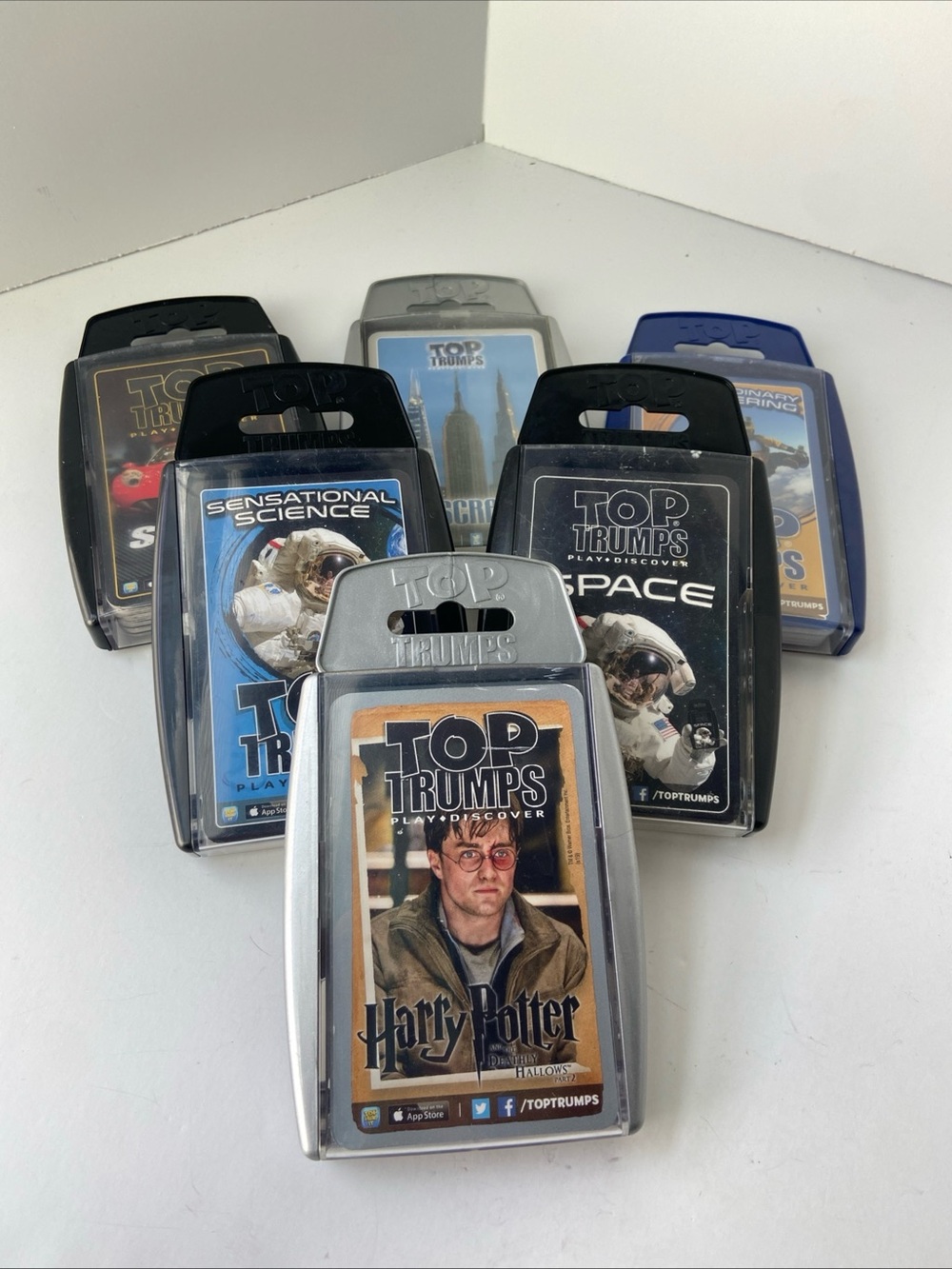 PreOwned Top Trumps Lot of 6 Harry Potter Space Sports Cars Skyscrapers Science